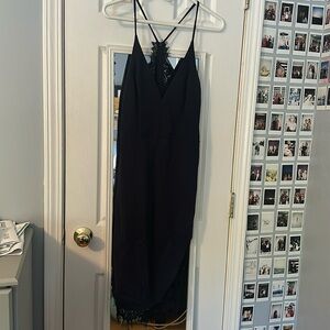 navy blue lacey dress